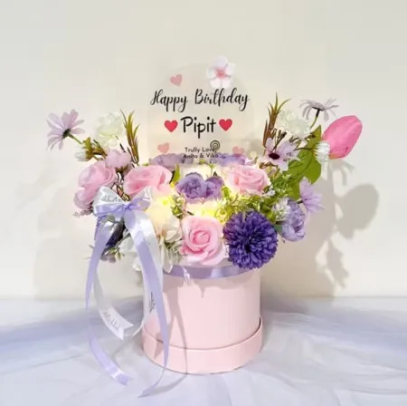 Bloom Box Akrilik Ucapan Ulang Tahun Setu